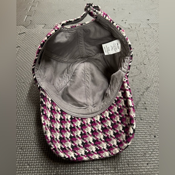 Jcrew purple, gray, black flannel houndstooth adjustable cap hat - Picture 2 of 4